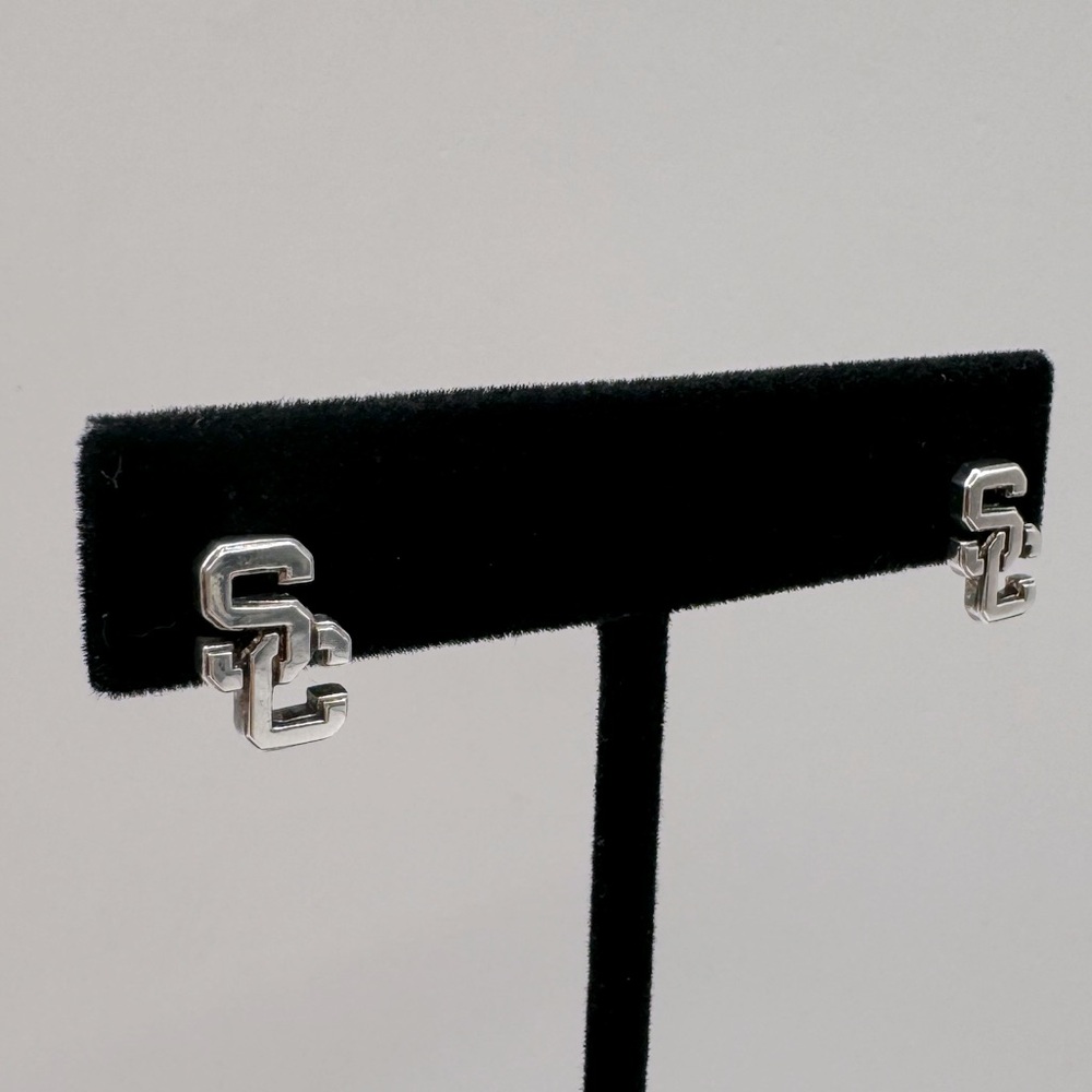 DAYNA U Sterling Silver USC Trojans Interlocking “SC” Earrings